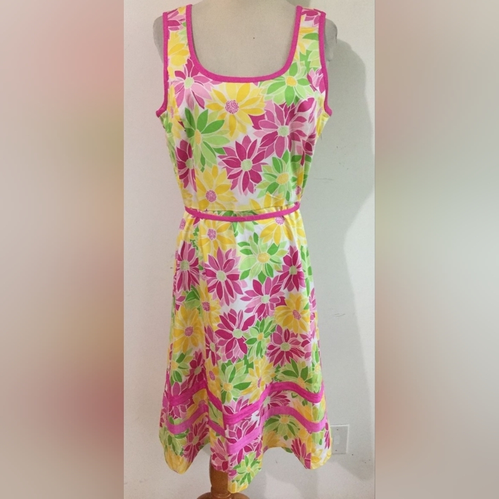 Willi Smith Colorful Floral
Sleeveless Dress Sundress 
Fit & Flair Size 8